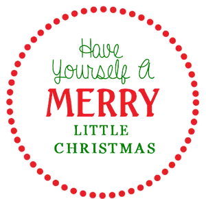 Merry Little Christmas Red Circle PNG Image