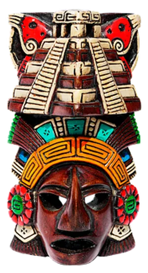 Mesoamerican_ Pyramid_ Mask_ Artifact PNG Image