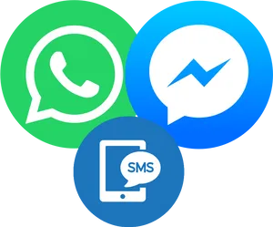 Messaging Apps Icons Overlap PNG Image