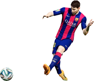 Messi In Action F C Barcelona PNG Image