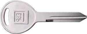 Metal Car Key Side View PNG Image