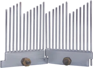 Metal Comb Heatsink Component PNG Image