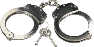 Metal Handcuffswith Keys PNG Image