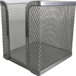 Metal Mesh Office Trash Bin PNG Image