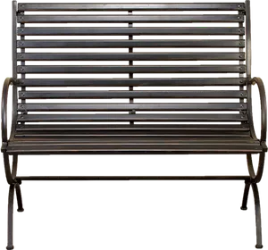 Metal Park Bench Isolatedon Black PNG Image