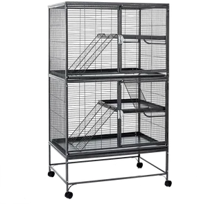 Metal Pet Cageon Wheels PNG Image