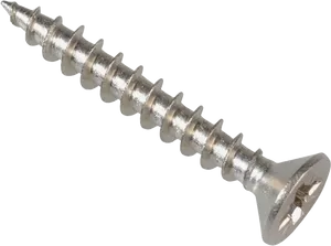 Metal Screw Isolatedon White PNG Image