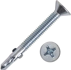 Metal Screwwith Phillips Head PNG Image