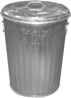 Metal Trash Canwith Lid PNG Image