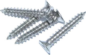 Metal Wood Screws Isolated PNG Image