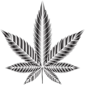 Metallic Cannabis Leaf Graphic PNG Image