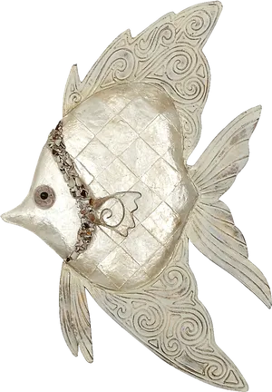 Metallic Fish Wall Art PNG Image