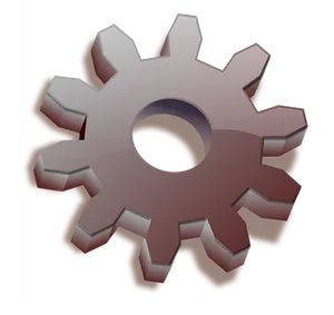 Metallic Gear Graphic PNG Image