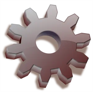 Metallic Gear Icon3 D Render PNG Image