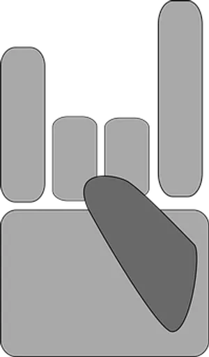 Metallic Hand Icon PNG Image