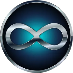 Metallic Infinity Symbol Design PNG Image