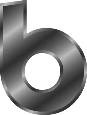 Metallic Letter B3 D Rendering PNG Image