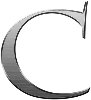 Metallic Letter C Design PNG Image