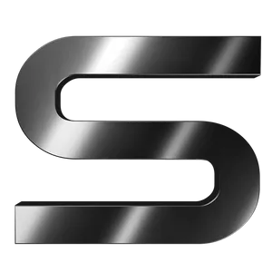 Metallic Letter S Design PNG Image