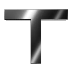 Metallic Letter T Design PNG Image