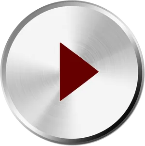 Metallic Play Button Icon PNG Image