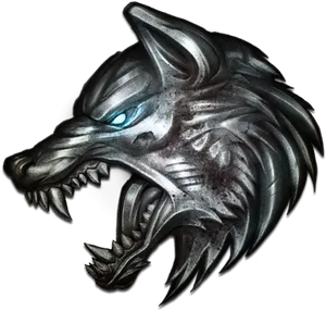 Metallic Wolf Logo Design PNG Image