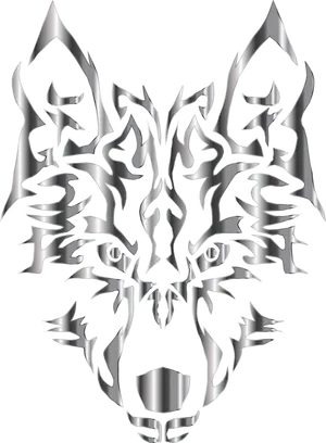 Metallic Wolf Logo Design PNG Image