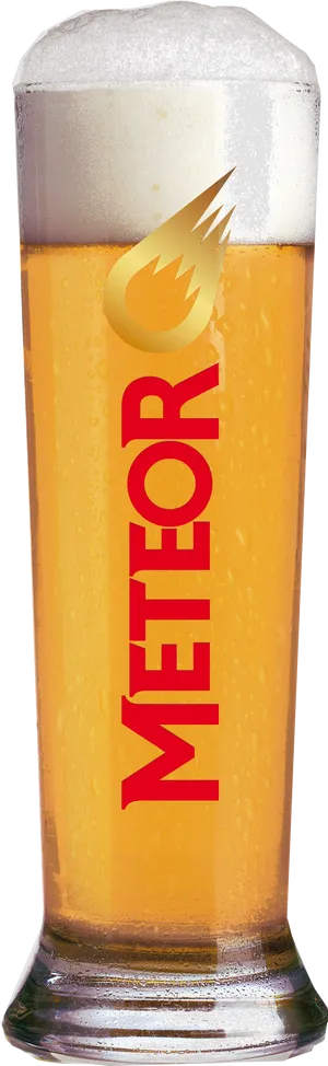 Meteor Beer Glass Frothy Beverage PNG Image