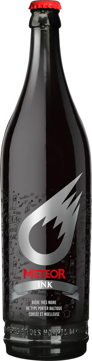 Meteor Ink Beer Bottle PNG Image