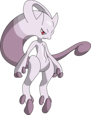 Mewtwo Pokemon Character Art PNG Image