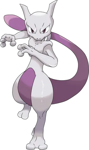 Mewtwo Powerful Psychic Pokemon PNG Image