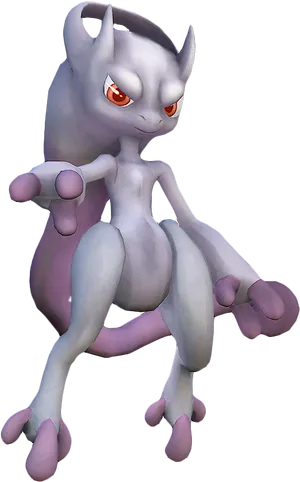 Mewtwo Powerful Psychic Pokemon PNG Image