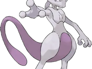 Mewtwo Powerful Psychic Pokemon PNG Image