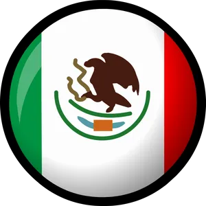 Mexican Flag Button PNG Image