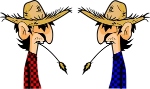 Mexican Standoff Cartoon Duel PNG Image