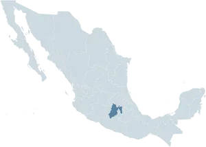 Mexico Map Highlighted Region PNG Image