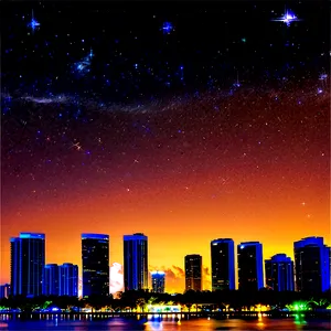 Miami Skyline With Starry Night Png 55 PNG Image