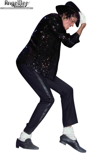 Michael Jackson Iconic Pose PNG Image