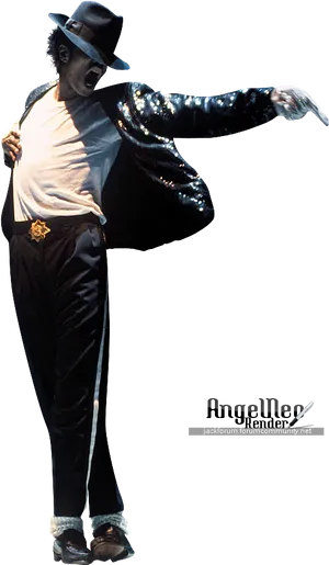 Michael Jackson Iconic Pose PNG Image