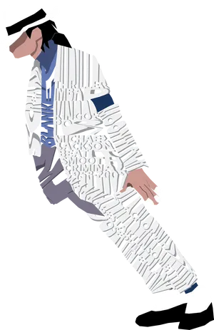 Michael Jackson Iconic Pose Word Art PNG Image