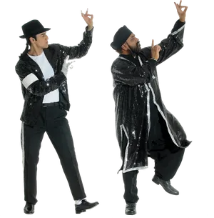 Michael Jackson Impersonators Dancing PNG Image