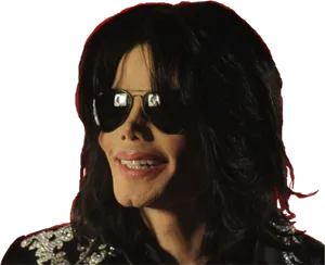 Michael Jackson Smilingwith Sunglasses PNG Image