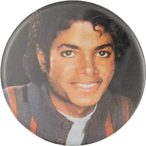 Michael Jackson Vintage Button Pin PNG Image