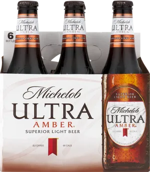 Michelob Ultra Amber Light Beer Pack PNG Image