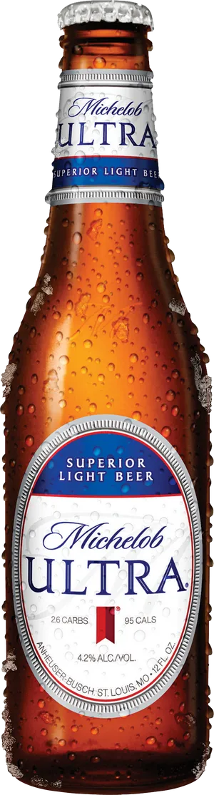 Michelob Ultra Light Beer Bottle PNG Image