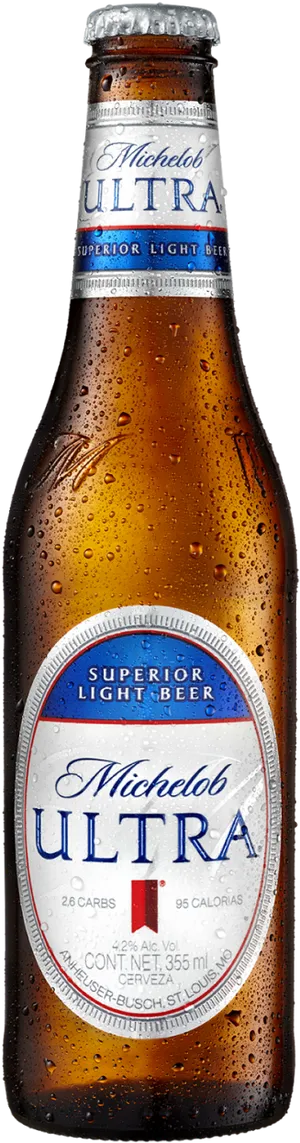 Michelob Ultra Light Beer Bottle PNG Image