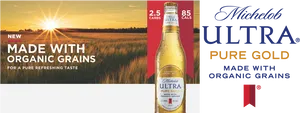 Michelob Ultra Pure Gold Organic Beer Ad PNG Image