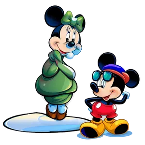 Mickey And Minnie Winter Fun Png Pae PNG Image