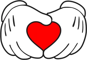 Mickey Hands Forming Heart PNG Image