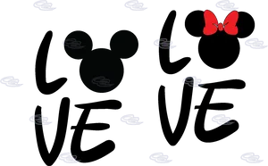 Mickey Minnie Love Graphic PNG Image